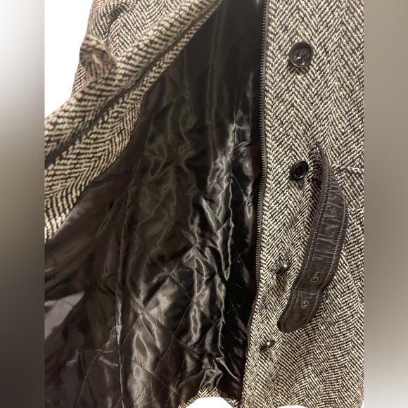 ** ESPRIT Vintage Black and White Wool Coat - Picture 8 of 11